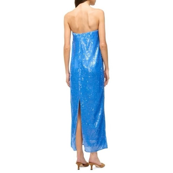 STAUD Casey Sequined Strapless Gown - Cornflower Blue - Size 6 NWT - Picture 2 of 10